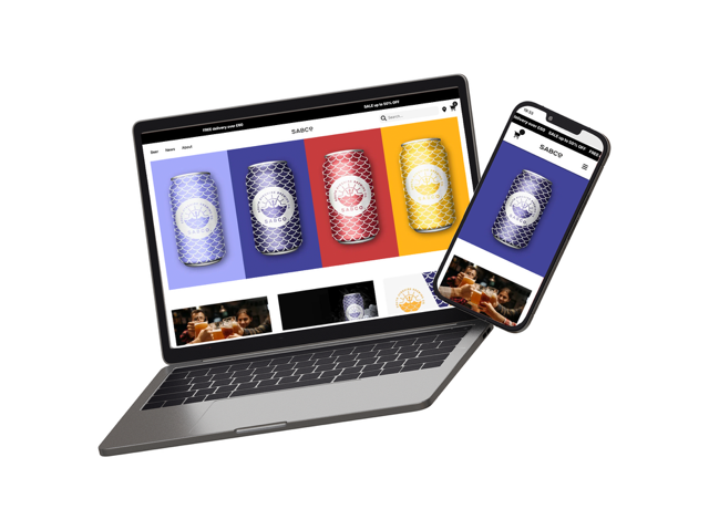 south ayrshire brewing co website on laptop and mobile